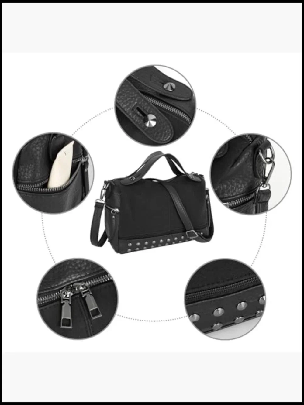 Large Hobo Crossbody Bag Faux Leather Top Handle Shoulder Purse